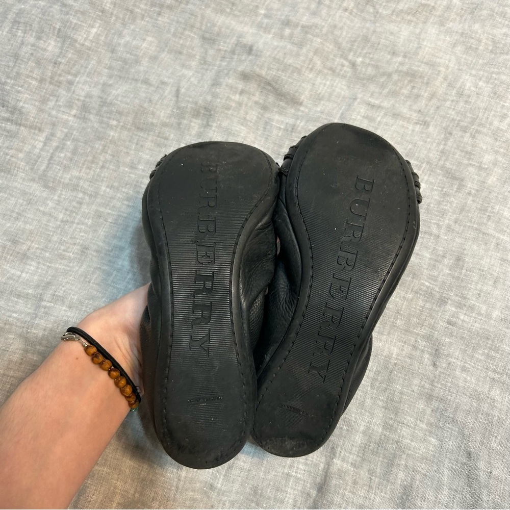 Burberry Haymarket Aston Ballerina Flats Black Novacheck Size 37 US 7 - Picture 9 of 14
